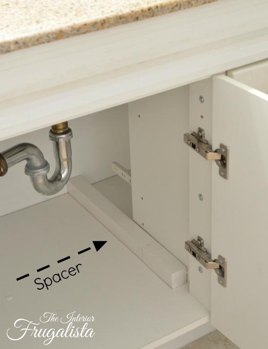 Handy DIY Bathroom Vanity Sliding Shelf, a smart bathroom organization idea with easy access to toiletries under the bathroom sink with tutorial.