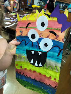 Elements of the Art Room: Kindergarten Line Painting Monsters