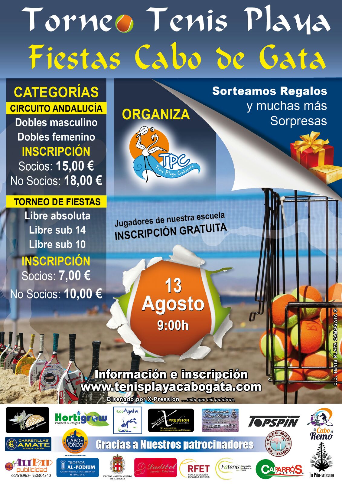 Tenis Playa Cabogata Torneo Fiestas de Cabo de Gata 2017. Puntuable RFET
