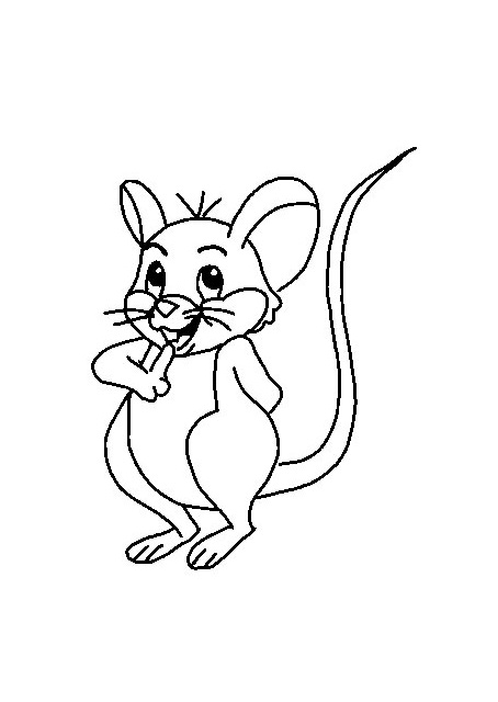 Tranh tô màu con chuột vui nhộn