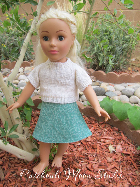 Patchouli Moon Studio: Reversible Wrap Skirt for American Girl Style Dolls