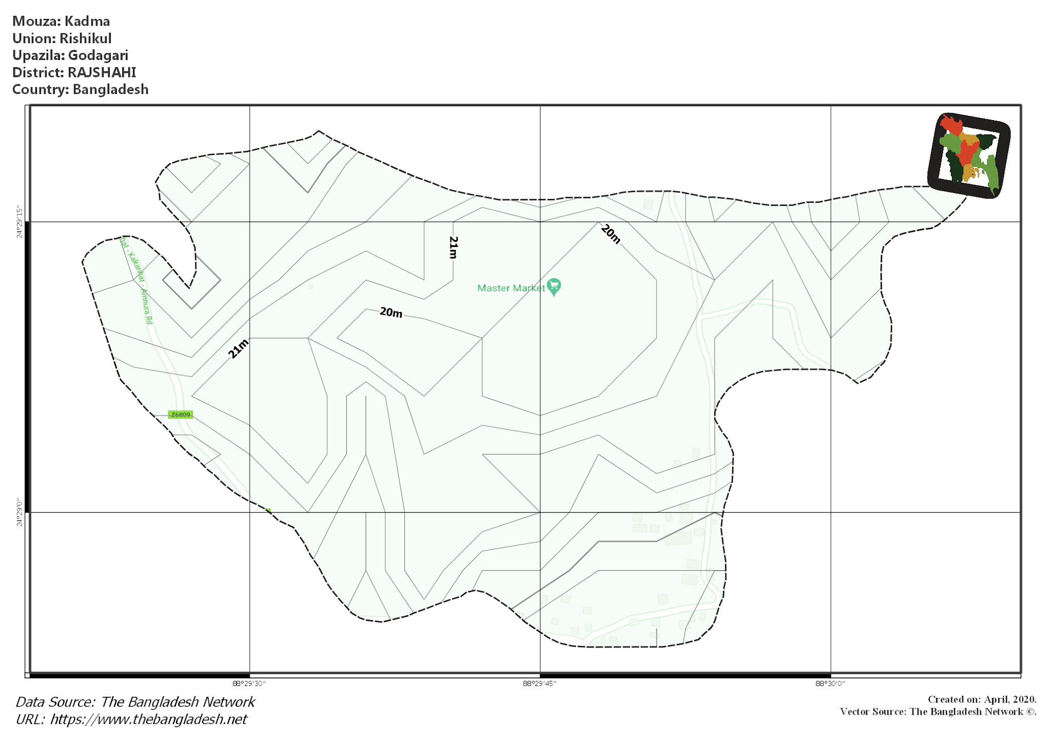 Map of Kadma Mouza of Godagari Upazila, RAJSHAHI Map of Kadma Mouza of Godagari Upazila, RAJSHAHI, Bangladesh.