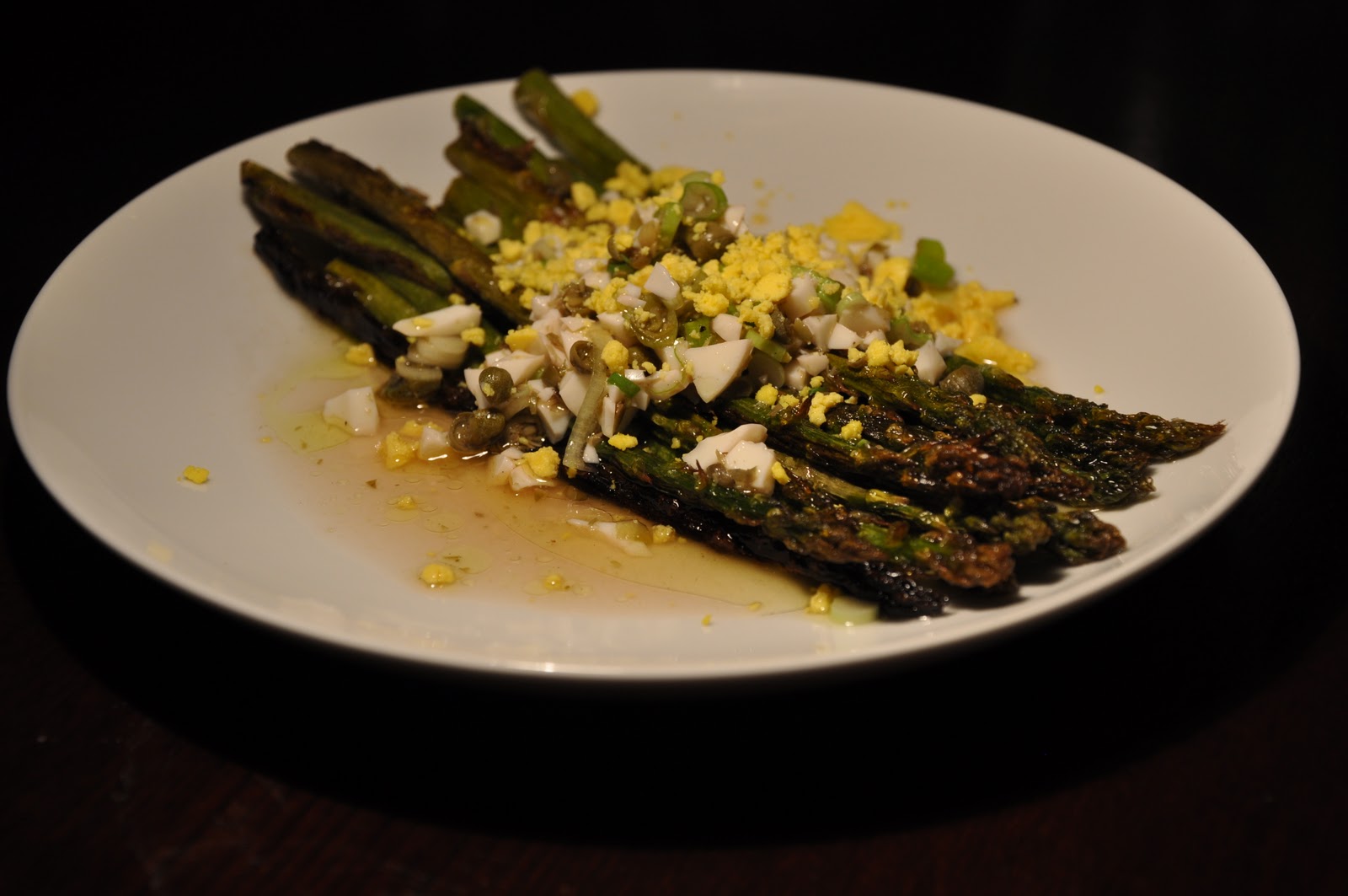 Slice of Rice Roasted Asparagus with Capers and Eggs