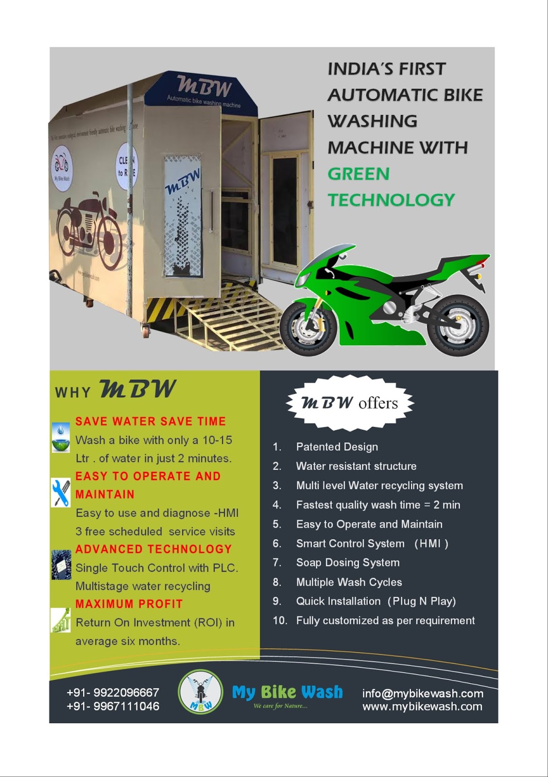 World of an Entrepreneur Automatic Two Wheeler Washing Machine