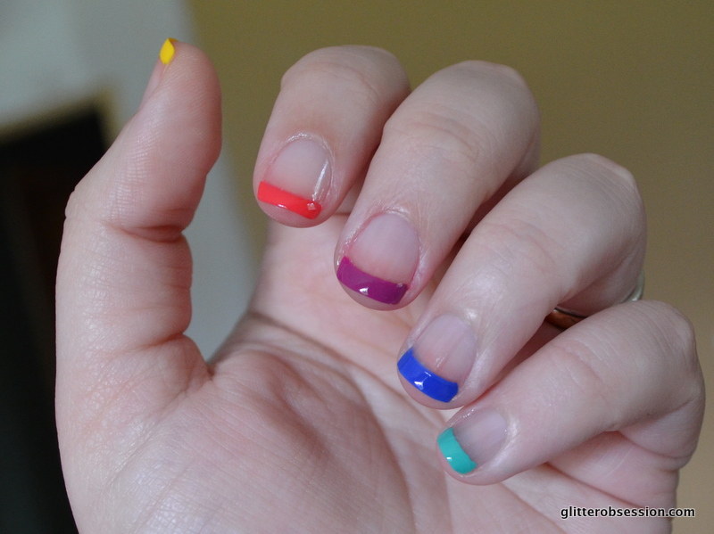 10. Rainbow French Tips with Polka Dots - wide 8