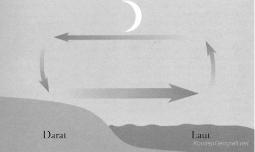Proses Terjadinya serta Perbedaan Angin Darat dan Angin Laut - Konsep