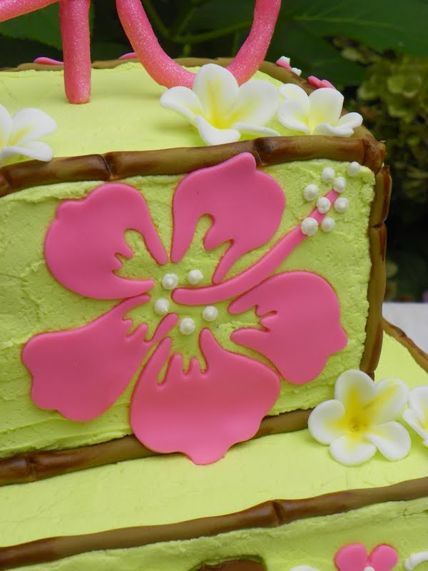 Plumeria Cake Studio Hawaiian Themed 40th Birthday Cake