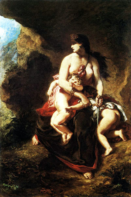 Medea about to Kill her Children - by Eugène Delacroix, 1838