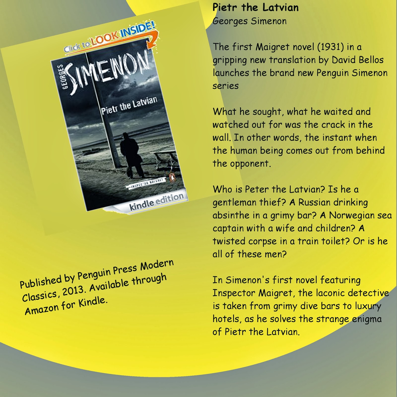 MYSTERIES in PARADISE Review PIETR THE LATVIAN, Simenon MYSTERIES in PARADISE Review PIETR THE LATVIAN, Simenon