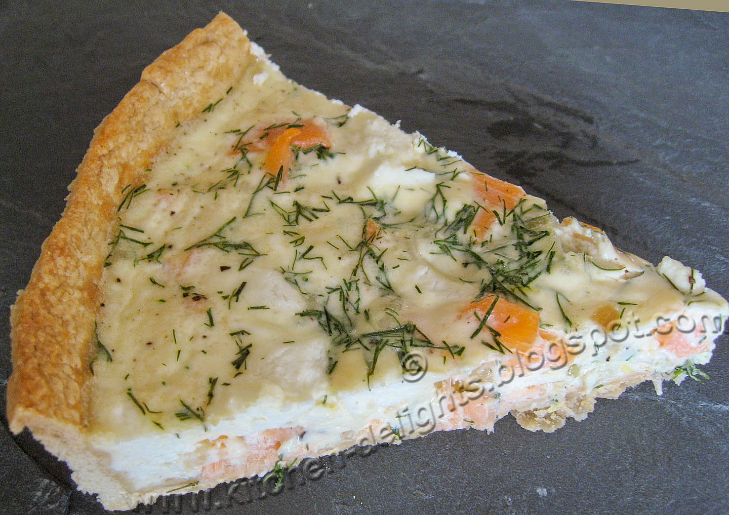 Kitchen Delights Smoked Salmon, Dill and Goats Cheese Quiche