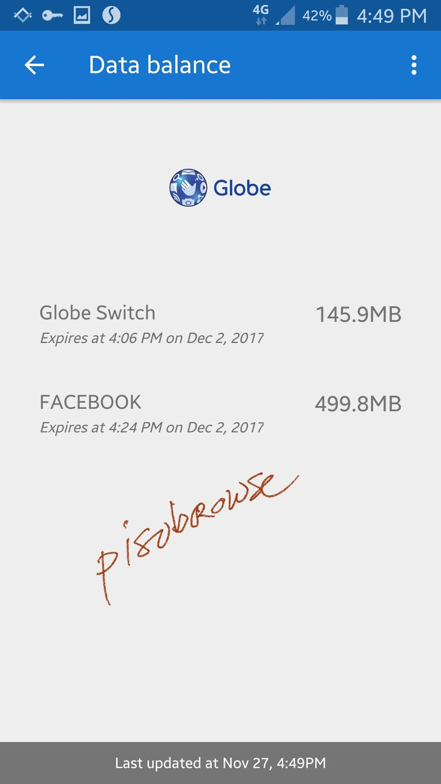 globe remaining data balance