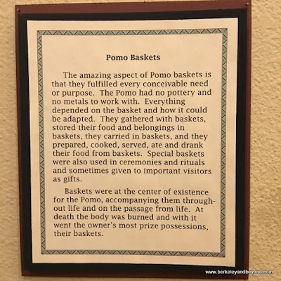 description of Pomo Indian baskets at Lakeport Historic Courthouse Museum in Lakeport, California