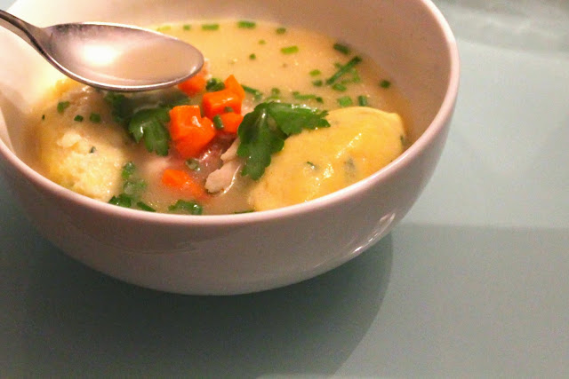 Chicken soup with dumplings