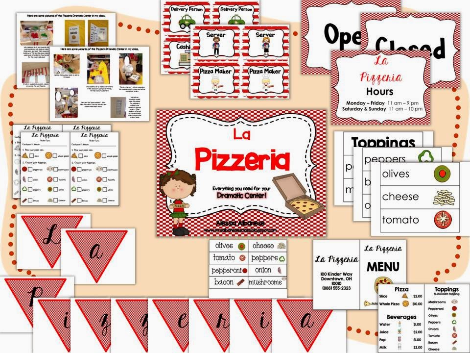 http://www.teacherspayteachers.com/Product/Pizzeria-Dramatic-Play-Center-1242368