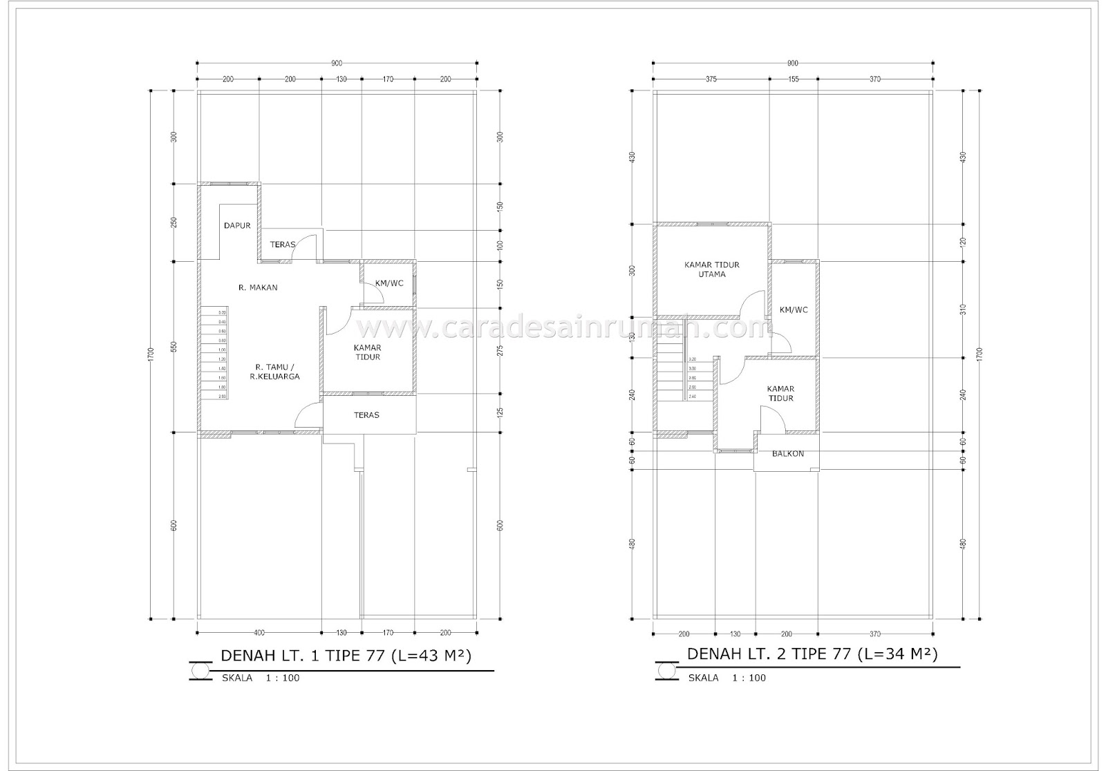 Desain Rumah Bertingkat Minimalis Type 77 DESAIN RUMAH