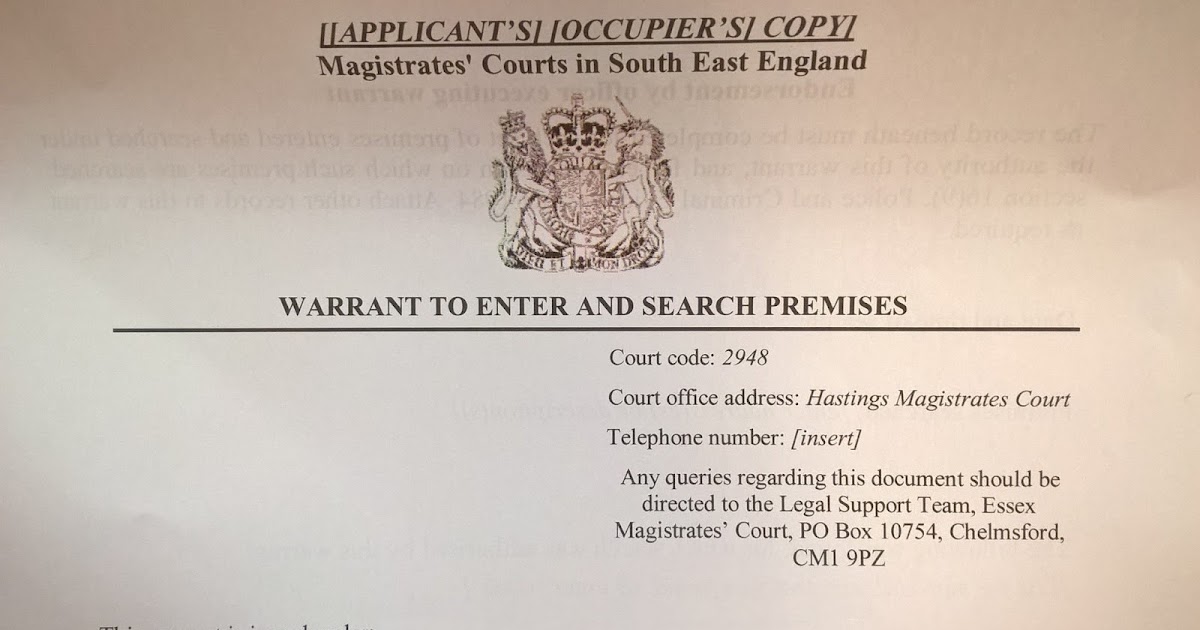 Magistrates' Blog An Introduction to Search Warrants