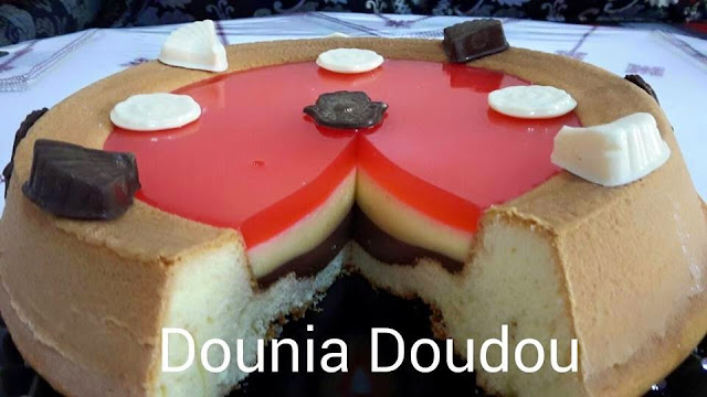 كيك.القالب.العجيب.بثلاث .طبقات.ابتكار.الاخت.DOUNIA.DOUDOU