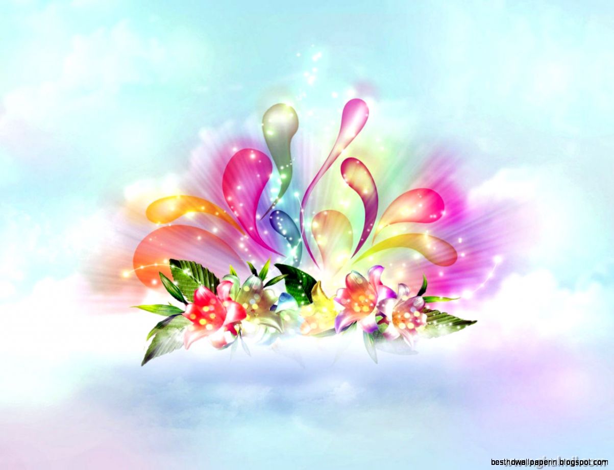 Colorful 3D Background Desktop Flower