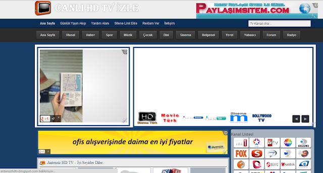 Blogger Televizyon İzleme Teması (TV Blog) ücretsiz indir