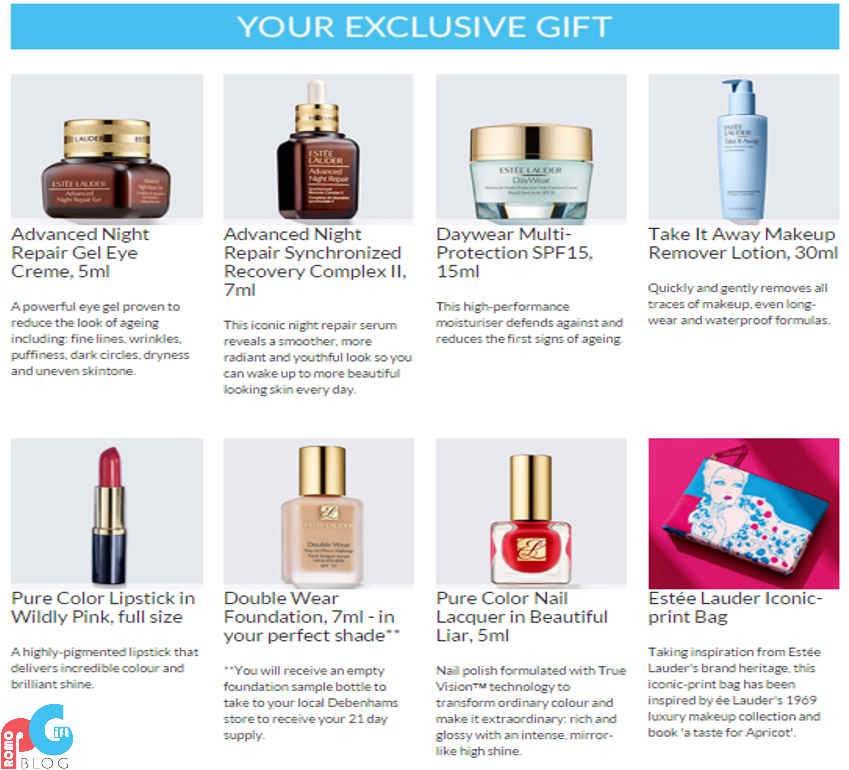 Promo Gift Blog Debenhams offers free Gift with Purchase from Estée Lauder
