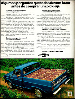 propaganda pick-up Chevrolet - 1972; 1972; brazilian advertising cars in the 70s; os anos 70; história da década de 70; Brazil in the 70s; propaganda carros anos 70; Oswaldo Hernandez;