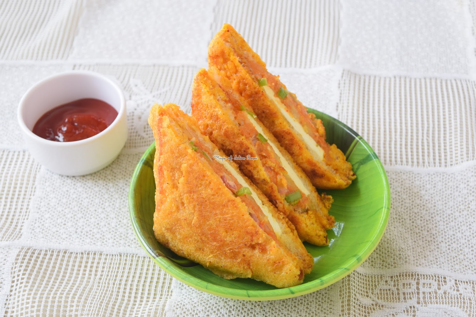 Bread Paneer Pakora - Street Food Snack Recipe - ब्रेड पनीर पकोड़ा - स्ट्रीट फूड स्नैक्स रेसिपी - Priya R - Magic of Indian Rasoi
