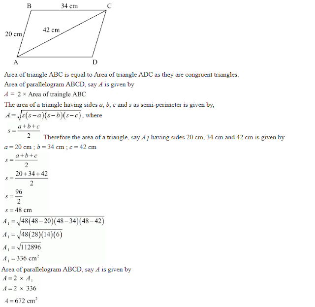 R D Sharma Solutions Class 9th Ch 12 Heron S Formula Exercise 12 2