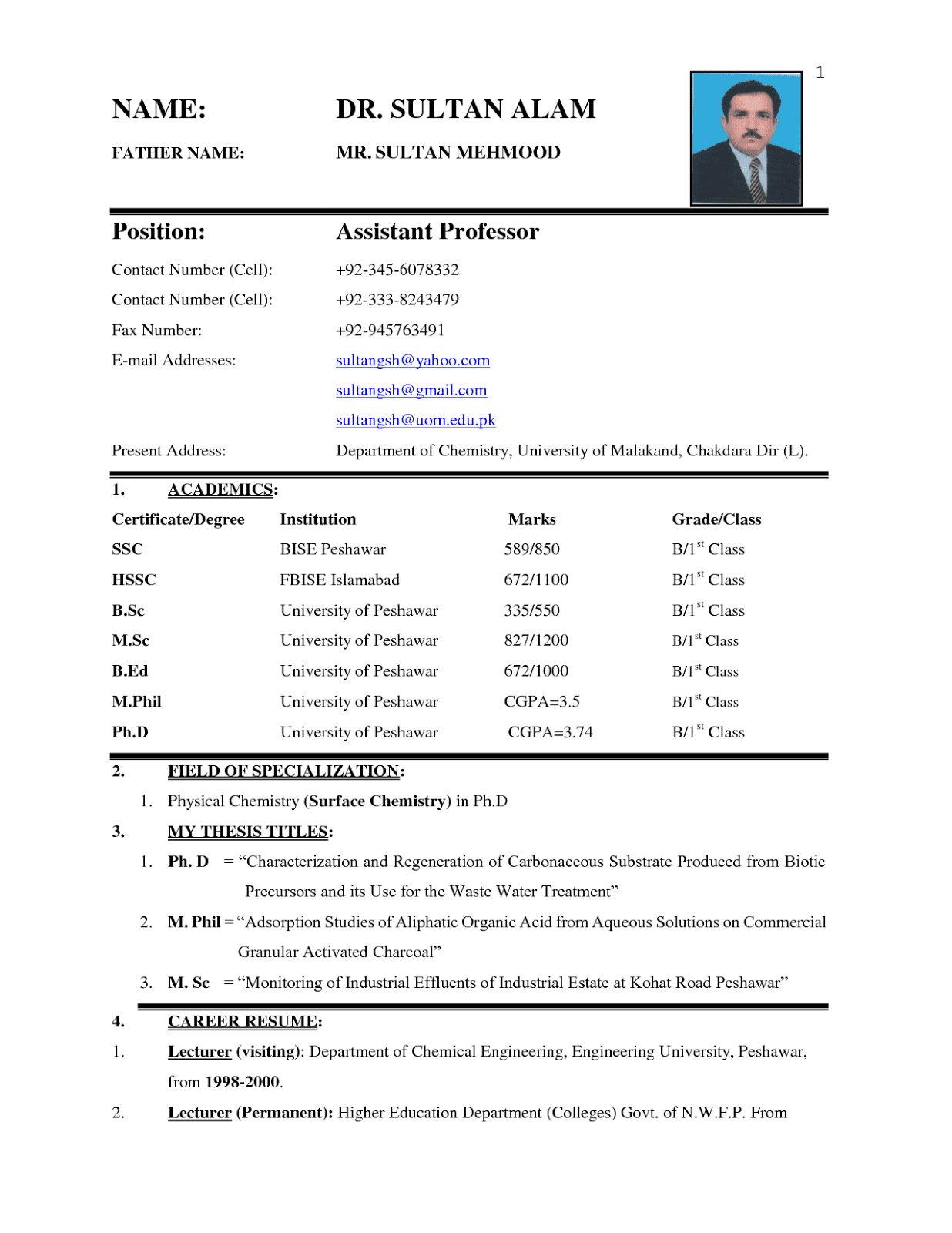 Biodata Format For Job Download