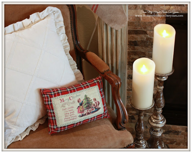 Vintage-Pillow-Famhouse-Christmas Mantel 2015-From My Front Porch To Yours
