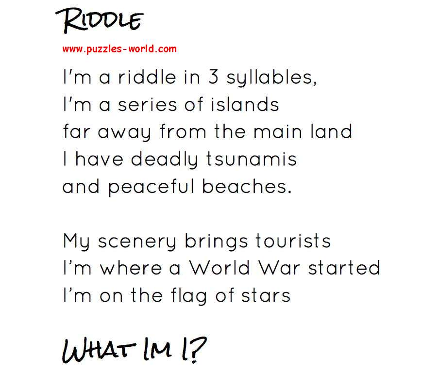 I am a riddle in 3 syllables