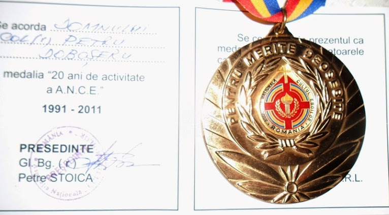 Medalia "20 ani de activitate a A N C E"