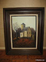 Original Framed Oil Painting Rustic Farm House