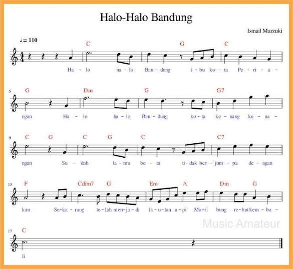 Chord Gitar Lagu Halo Halo Bandung