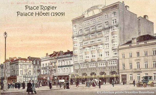 Place Rogier - Palace Hôtel (1908-1909) contruit en vue de l'exposition universelle de 1910 (Actuel Crowne Plaza) - Bruxelles-Bruxellons