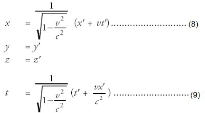 persamaan transformasi Lorentz