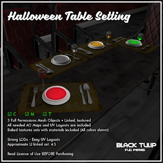 [Black Tulip] Mesh - Halloween Table Setting