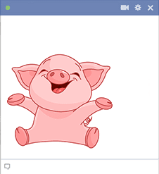 Happy pig sticker for Facebook