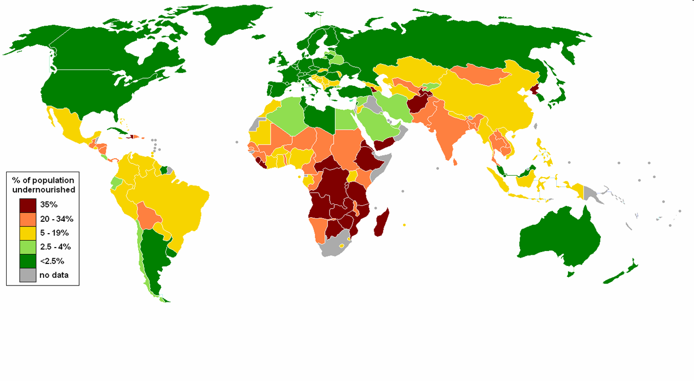 Kart over underernæring