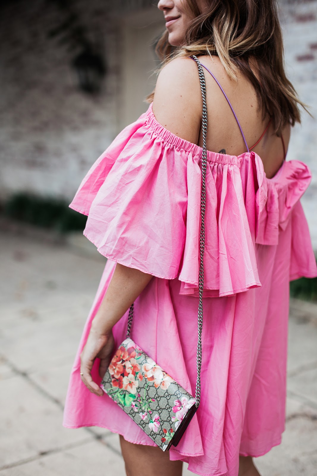 pink dress, storets, ruffle dress, outfit, style, blog, blogger, summer trends, outfit inspo
