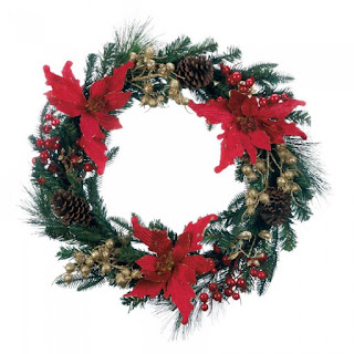 Faux Poinsettia Christmas Wreath - Giftspiration