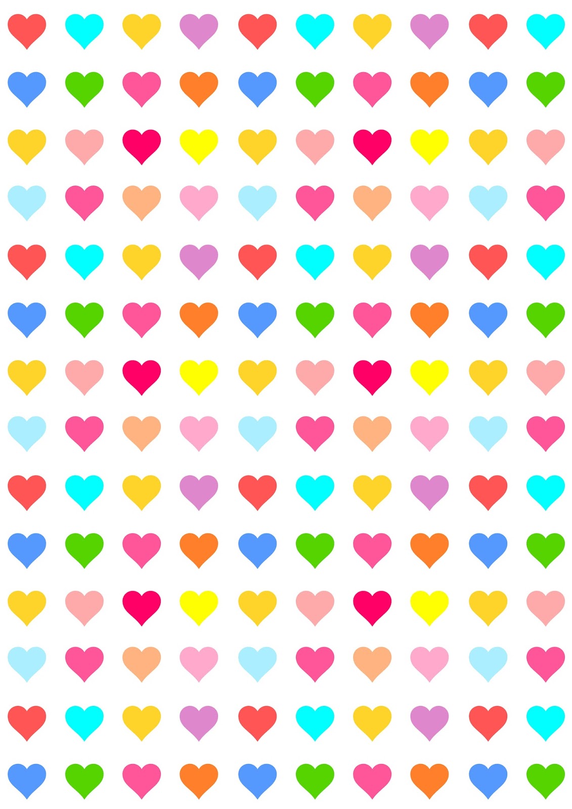 Free digital heart scrapbooking paper - colorful heart pattern for ...