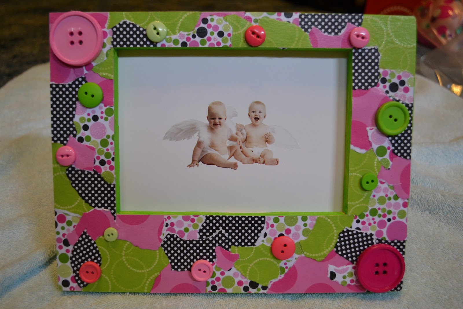PIGTAILS and PEARLS DIY "Patchwork" Picture Frame