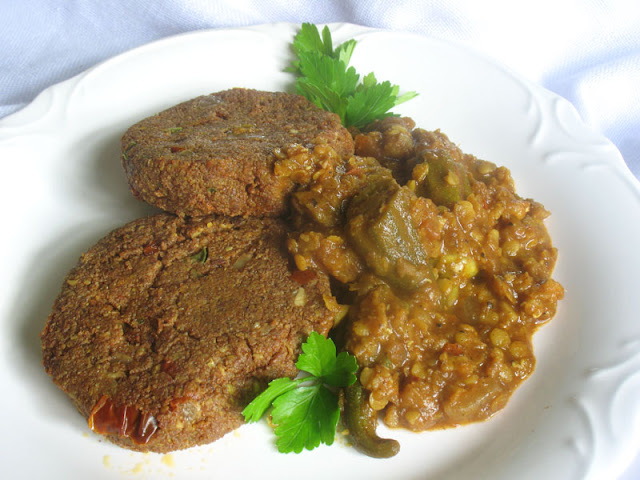 red lentil orka stew with teff cakes