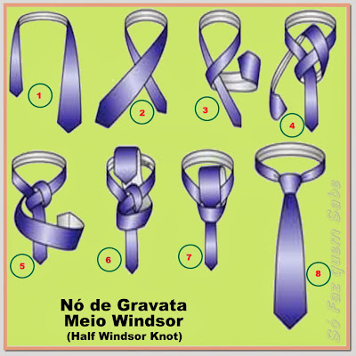 Passo-a-passo de como fazer o nó de gravata meio windsor ou windsor simples.