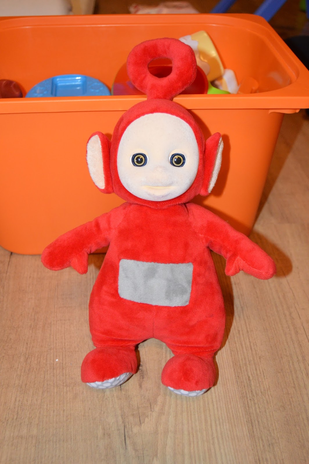 red teletubby toy