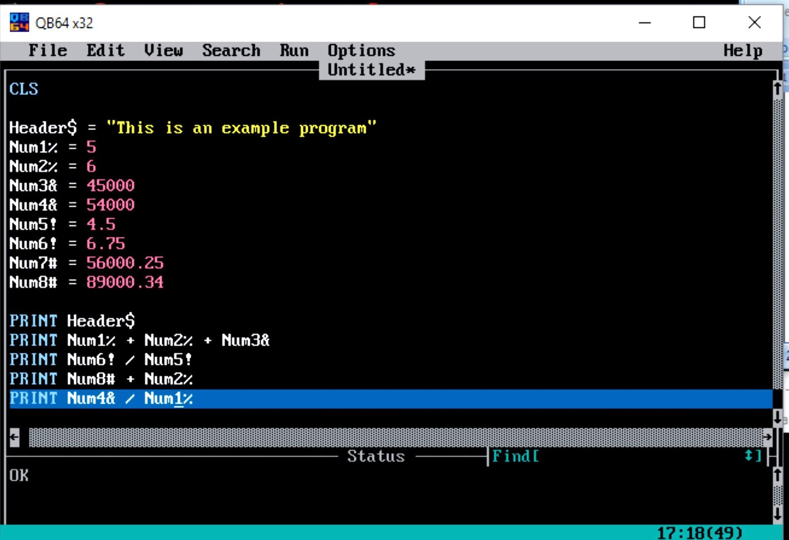 QBASIC TUTORIAL 5 - Data Types in QBasics ~ ELITCODE - Learning Starts Here