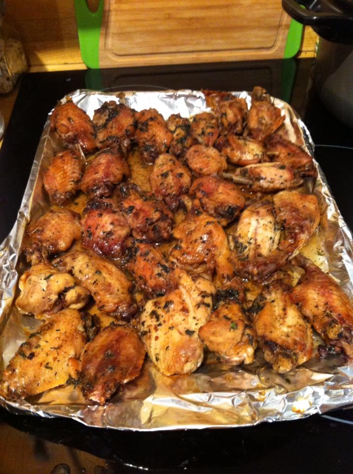 Coffee Beans & Daydreams Soy Butter Basil Baked Chicken Wings