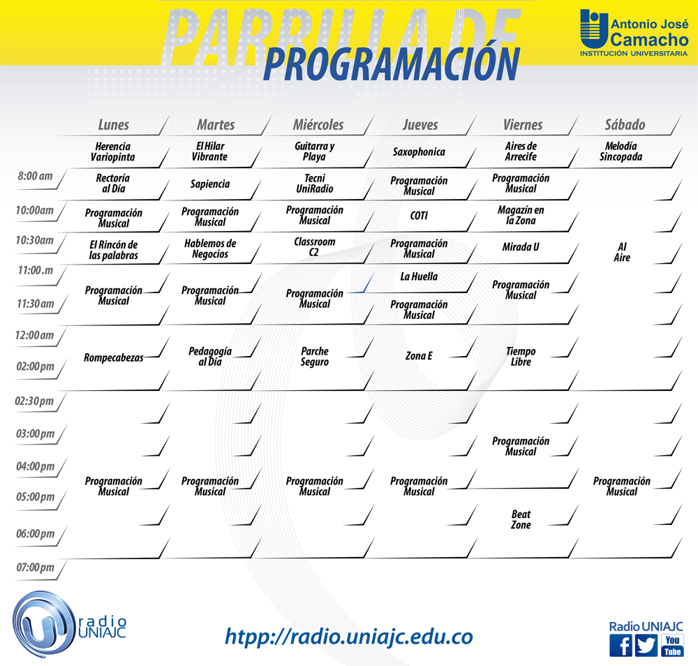 Educación FEDV PARRILLA DE PROGRAMACIÓN EN RADIO UNIAJC