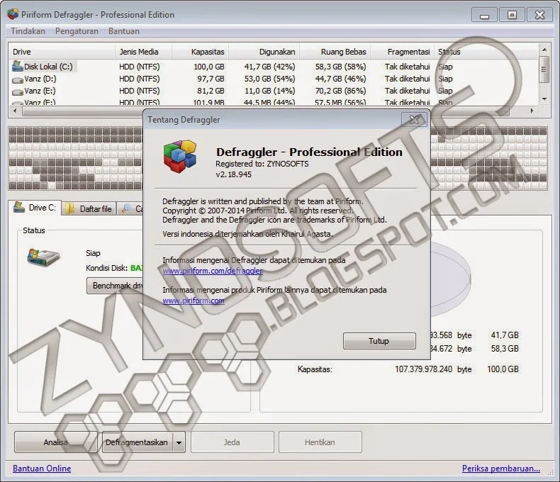 Defraggler Professional 2.18 Full Version with Serial Key