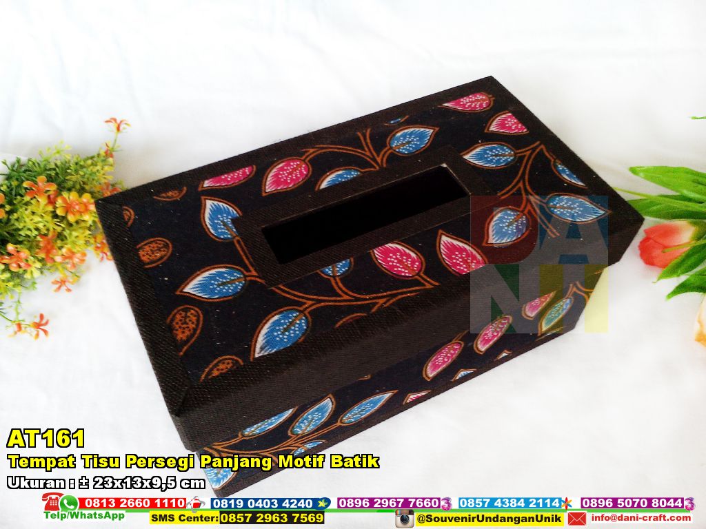 Tempat Tisu Persegi Panjang Motif Batik Souvenir Pernikahan